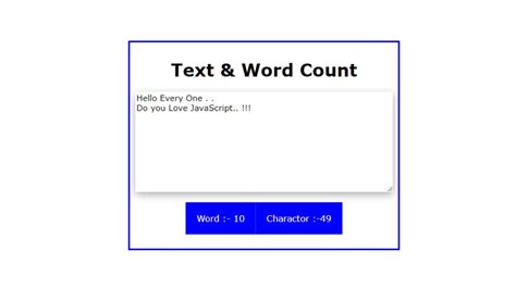 Create A Word And Length Counter In Html Css And Javascript Word And Character Counter Youtube