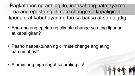 3rd Mga Epekto Sa Kapaligiran Lipunan At Kabuhayan Ng Climate Change Pptx