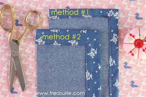 How To Sew Mitered Corners 2 Easiest Ways Treasurie Sewing Mitered