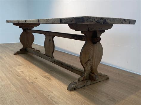 Antique Rustic French Refectory Table In Bleached Oak For Sale At 1stdibs