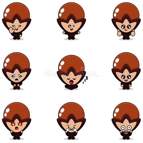 Clove Cartoon Expression Bundle Set Stock Vector Illustration Of