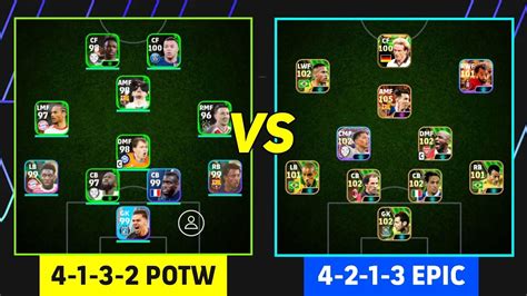 4 1 3 2 POTW Players VS 4 2 1 3 EPIC Players EFootball 2024 Mobile