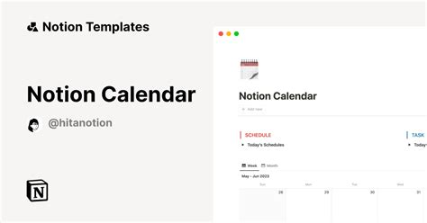 Notion Calendar Template | Notion Marketplace