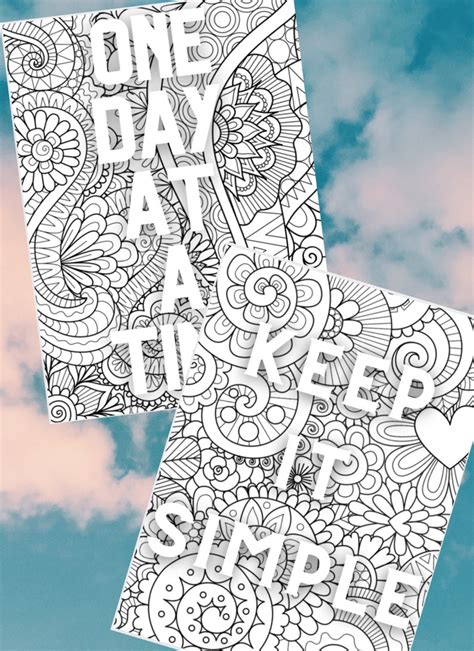 Printable Recovery Coloring Book Pages Steps Mindfulness Etsy