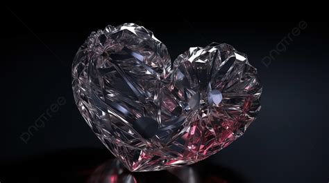 Crystal Heart In 3d Rendering Against A Dark Background Love Art Love