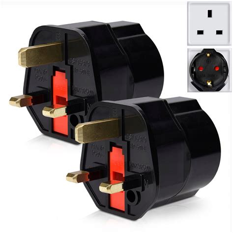 Adapter przejściówka gniazdka wtyczka angielska PL EU na UK bezpiecznik