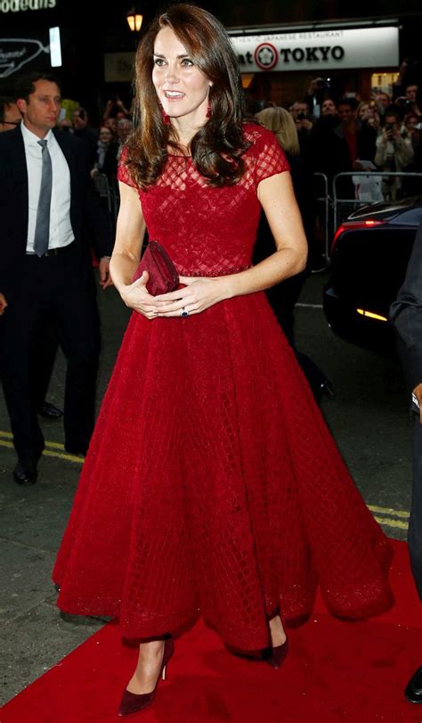 Kate Middleton Steals The Show In A Red Marchesa Notte Dress For West