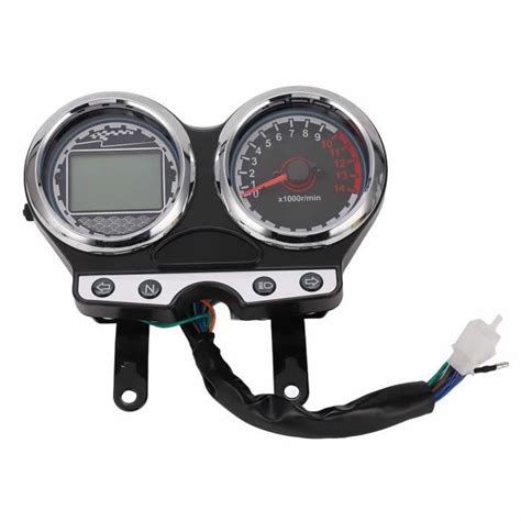 Akozon Jauge De Vitesse 12V Moto LCD Jauge Compteur De Vitesse