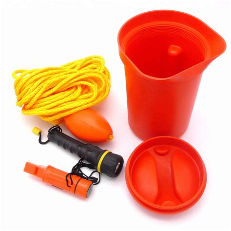 Bailer Marine Safety Kit With Bailer Scoop 50ft Rope And Float Led Torch And Whistle Buy