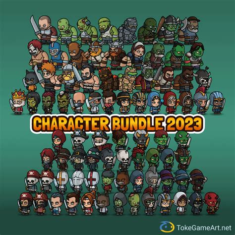 Character Bundle 2023 Royalty Free 2d Game Assets Tokegameart