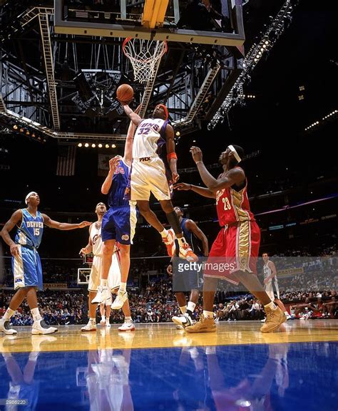 Sophomore player Amare Stoudemire of the Phoenix Suns dunks against ...