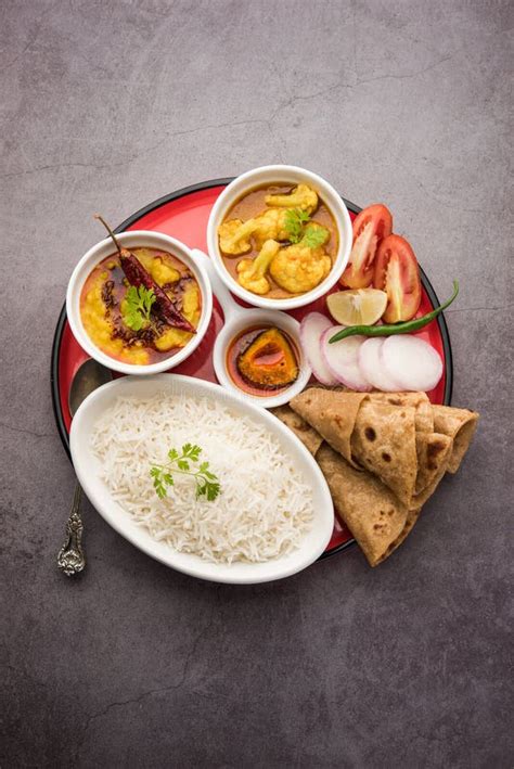 Indian Food Platter or Thali Contains Vegetarian Recipes, a Complete ...