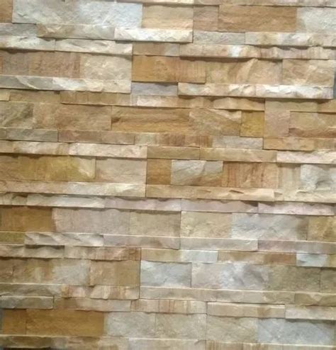 External Yellow Sandstone Tiles For Elevation For Wall Decoration At