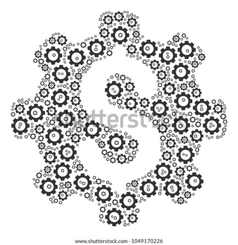 Industrial Capital Collage Gear Wheels Vector Stock Vector Royalty