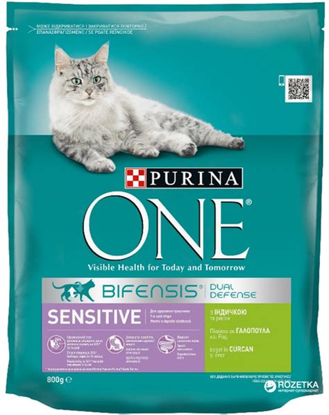 Сухой корм для кошек Purina One Sensitive с индейкой и рисом 800 г ...