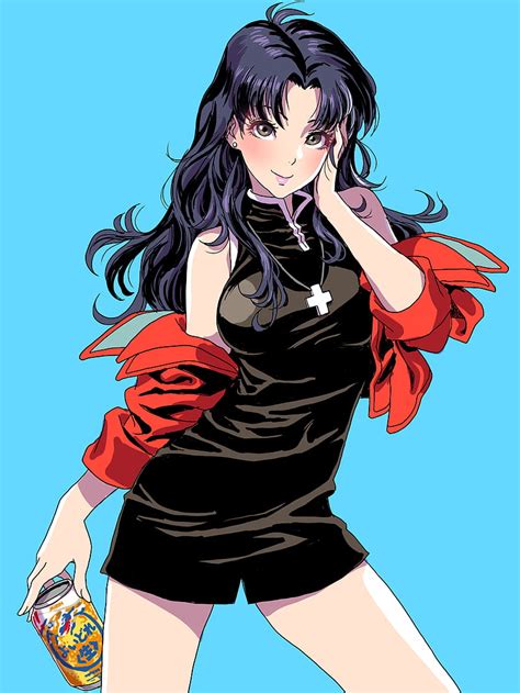 Katsuragi Misato Neon Genesis Evangelion Red Jackets Black Dress