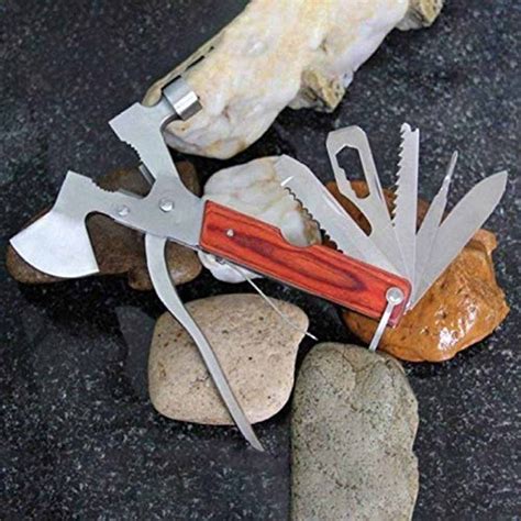 All In One Stainless Steel And Wooden Multitool Multi Functional Hand