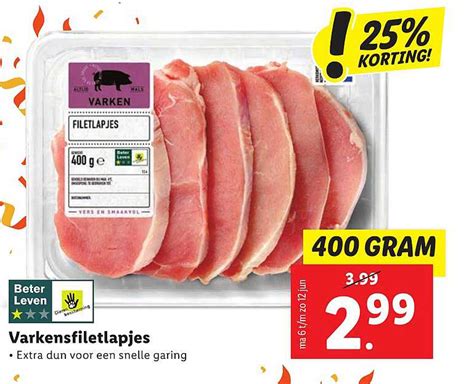 Varkensfiletlapjes Korting Aanbieding Bij Lidl Folders Nl