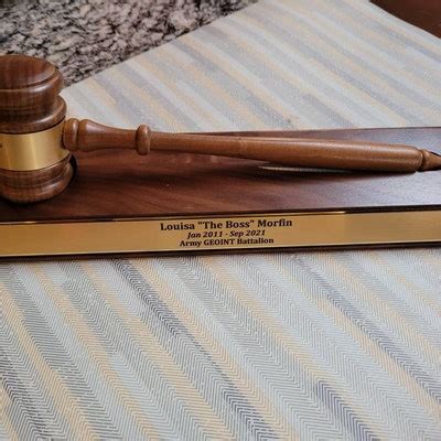 Personalized Engraved Gavel Set With Solid Walnut Presentation Block ...