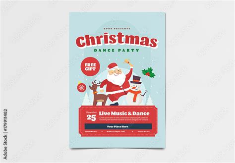 Christmas Dance Party Flyer Stock Template | Adobe Stock