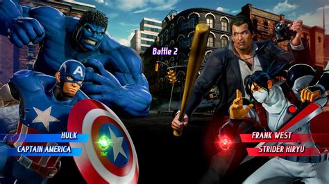 Blue Hulk Captain America Vs Frank West Strider Hiryu Marvel Vs