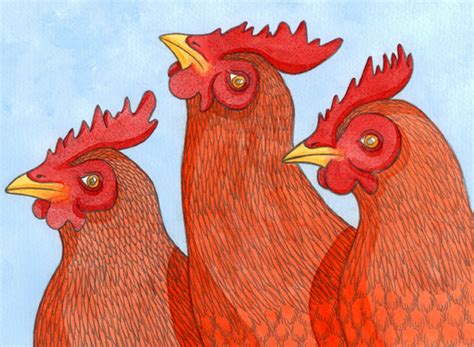 Three French Hens - Emma Cowley Illustration