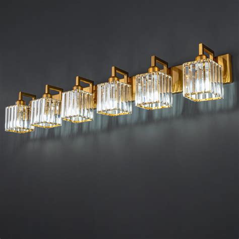 ZHLWIN Modern Crystal Bathroom Vanity Light, 6-Lights Gold Brushed ...