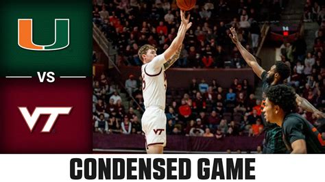 Miami Vs Virginia Tech Condensed Game 2023 24 ACC Mens Basketball