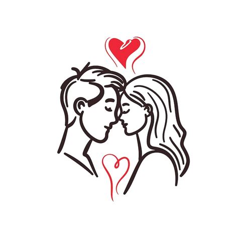 Premium Vector Outline Graphic Of Love Couple Isolated Background Symbol