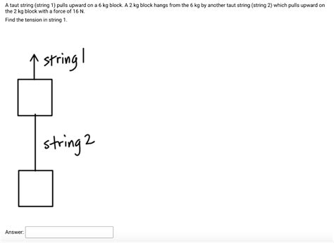 Solved A Taut String String 1 Pulls Upward On A 6 Kg Chegg