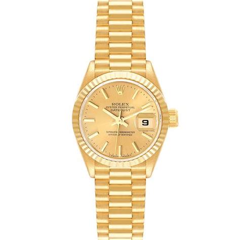 Rolex President Datejust Yellow Gold Diamond Ladies Watch 69178 Swisswatchexpo