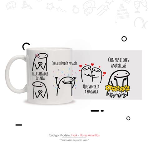 Taza Personalizada Flork Flores Amarillas Tazas Personalizadas