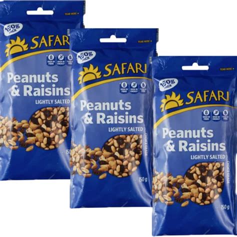 Safari Lightly Salted Peanuts And Raisins 3 X 150g Shop Today Get It