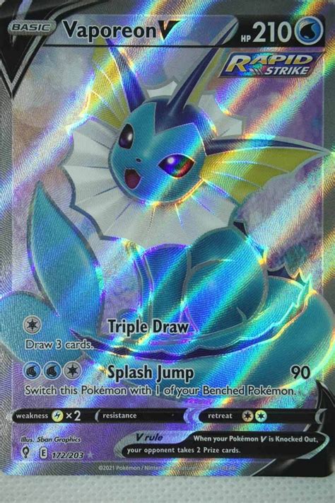 Vaporeon V 172203 Full Art Evolving Skies Enkeltkort