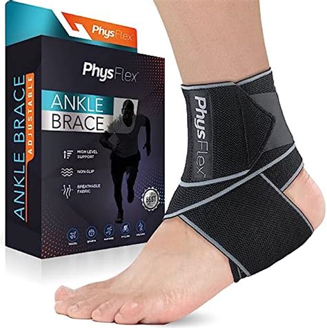 Physflex Ankle Brace Compression Sleeve With Adjustable Strap Comfy