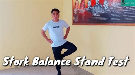 Stork Balance Stand Test Physical Fitness Test Tagalog Explanation