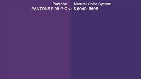 Pantone P 95 7 C Vs Natural Color System S 5040 R60B Side By Side