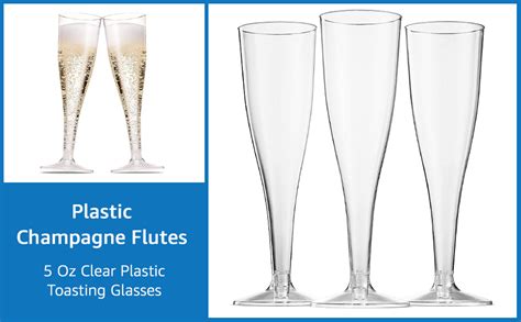 Amazon Munfix Pack Plastic Champagne Flutes Oz Clear Plastic