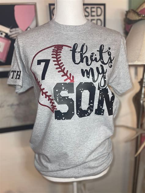 Baseball Mom T Shirt Thats My Son Personalized With Name And Number