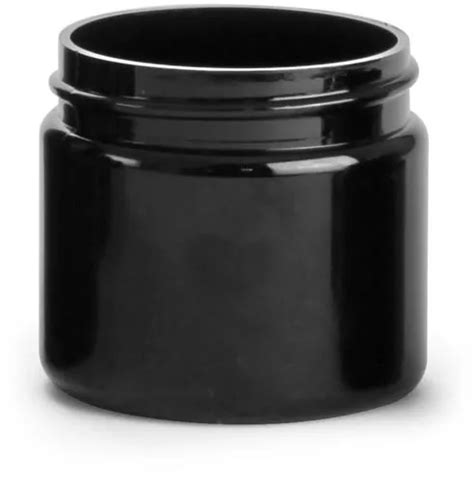 8 Oz Black PET Straight Sided PCR Jars Bulk