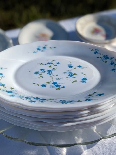 Assiette Plate Myosotis Chineries Fleuries