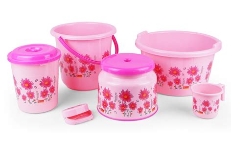 Plastic 6 Piece Bathroom Printed Set For Home At Rs 450 Set In