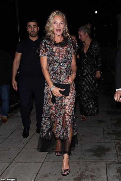 Kate Moss Stuns In Sheer Floral Dress With An Ab Flashing Iris Law