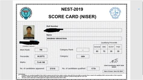 Nest Result 2022 Declared Check Merit List Percentile Rank Card