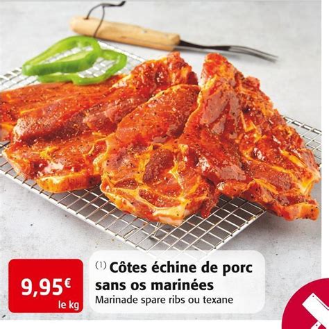 Promo Côtes échine de porc sans os marinées chez Colruyt