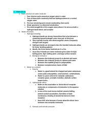 Biochem Exam Study Guide Docx Water Ch A Basic Structure Of