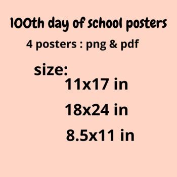 100th day of school posters , class decoration primary school | TPT