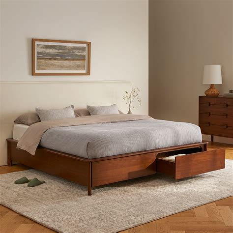 Pactera American Walnut King-Sized Storage Bed w/ Drawers | Article