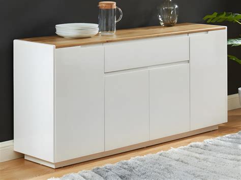 Credenza 4 Ante E 1 Cassetto MDF Bianco Laccato AMANI