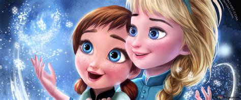 Frozen - Elsa and Anna's childhood 4K wallpaper download